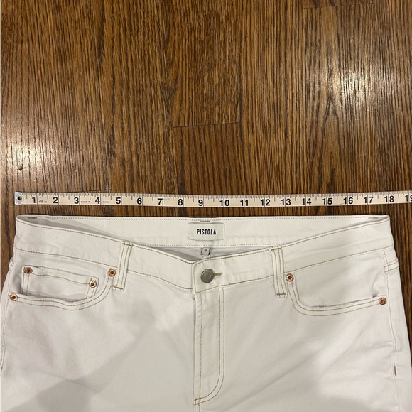 Pistola Charlie High Rise Straight Crop Jeans White Size 32 - Picture 4 of 8